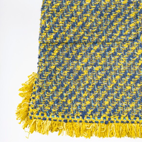 Louis Vuitton Resort 2014 Yellow & Blue Cotton-Tweed Mini Skirt - Picture 6 of 10